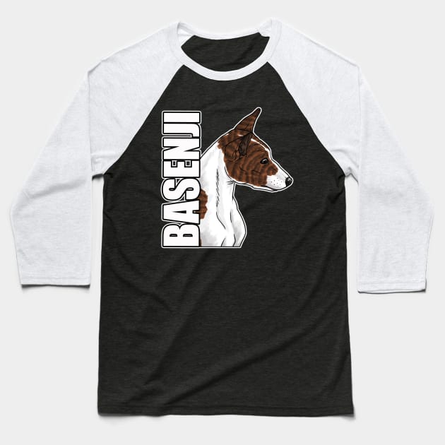 Basenji Brindled Baseball T-Shirt by Geekybat